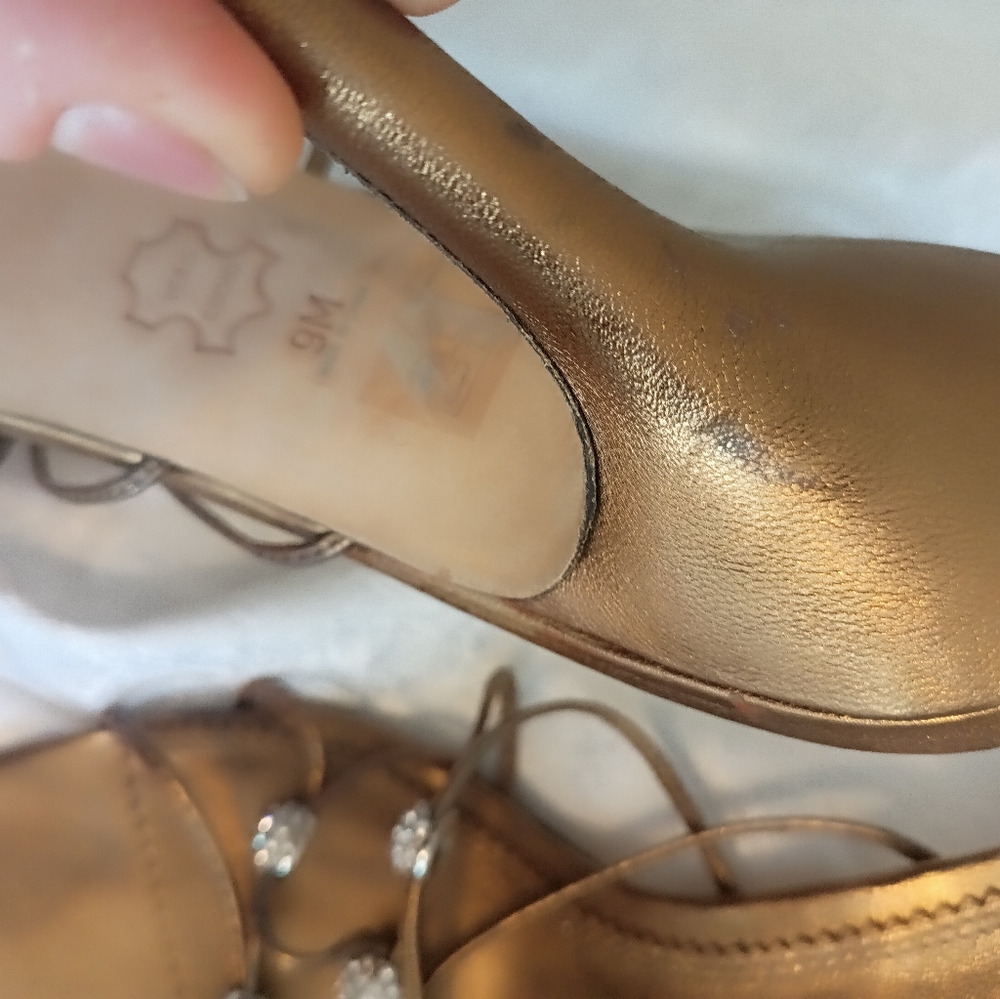 Tadashi bronze and crystal heel sandal size 9 - Picture 6 of 7